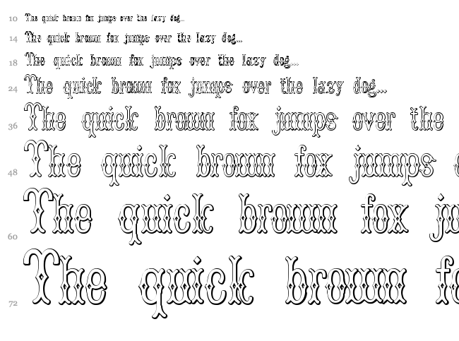 Bruce Double Pica Beveled font waterfall
